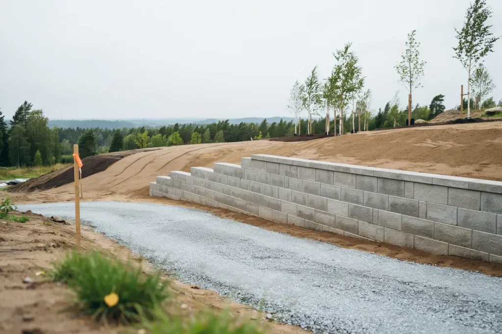 f rdigst lld st dmur och markuppfyllnad vid villatomt i ryd